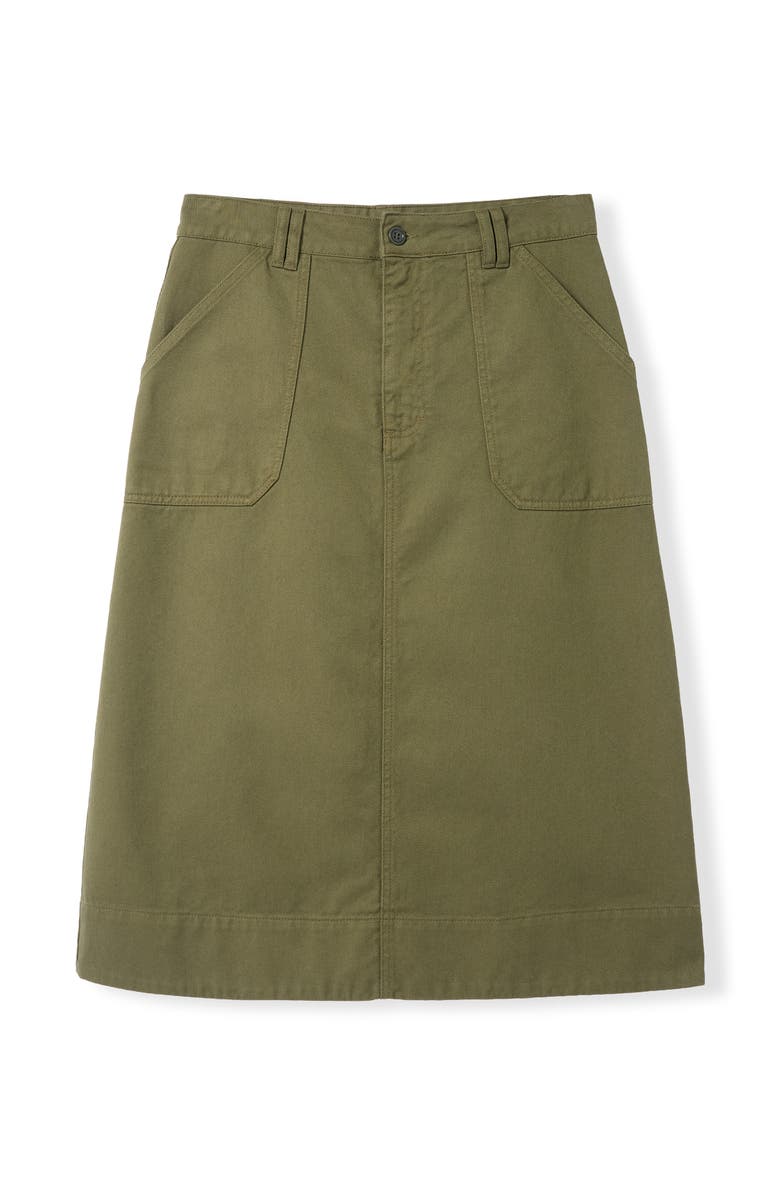 Celtic & Co. Cotton Twill Midi Skirt, Alternate, color, Dark Olive
