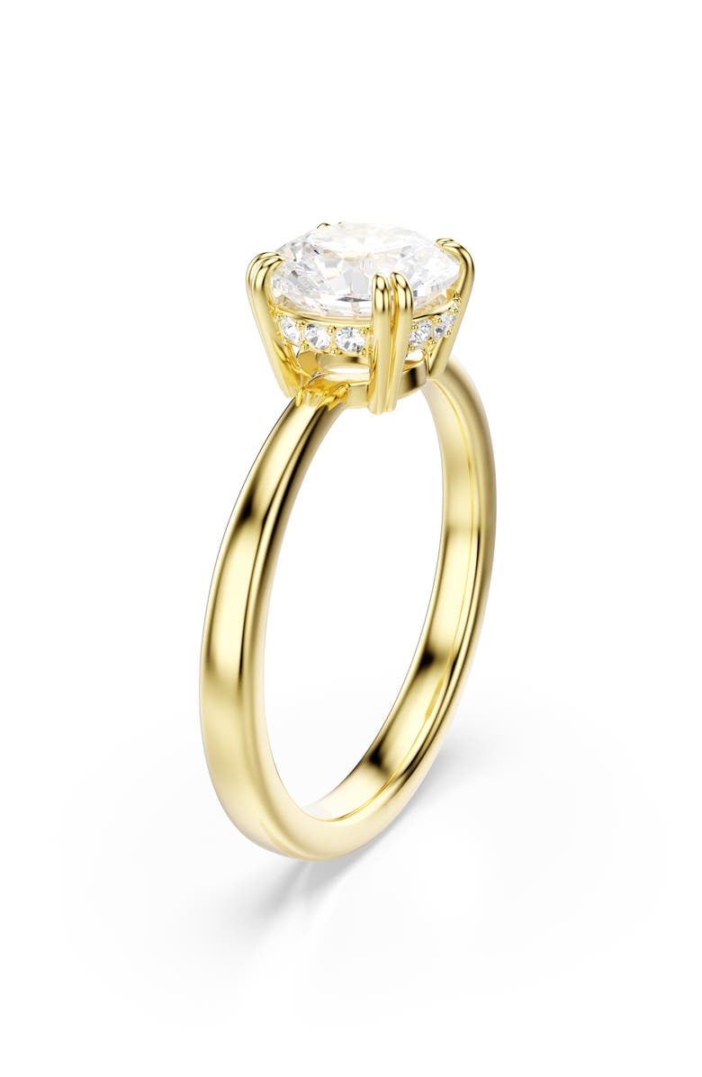 Swarovski Stilla Cocktail Ring, Alternate, color, Gold/ White