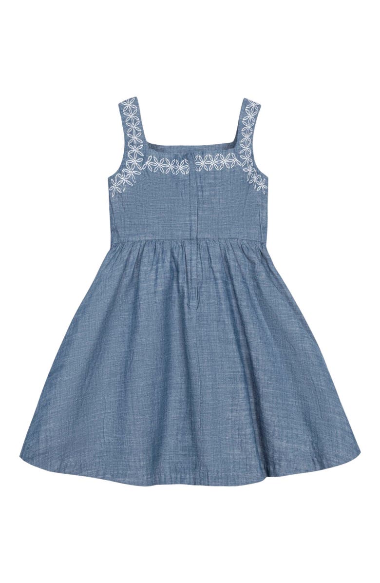 Hope & Henry Girls' Organic Chambray Sundress with Embroidery, Kids, Alternate, color, 