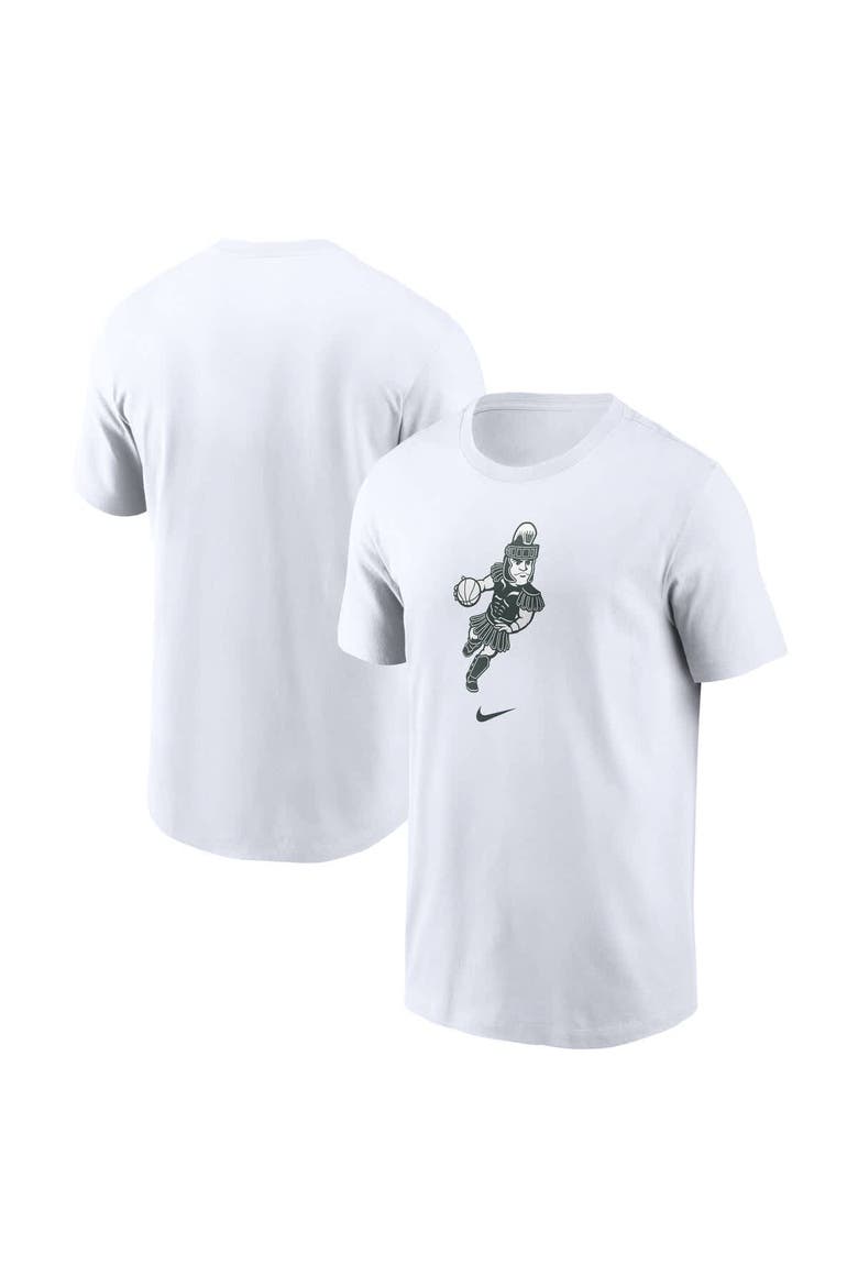 Men's Nike White Michigan State Spartans Basketball Sparty Sport T-Shirt, Main, color, White