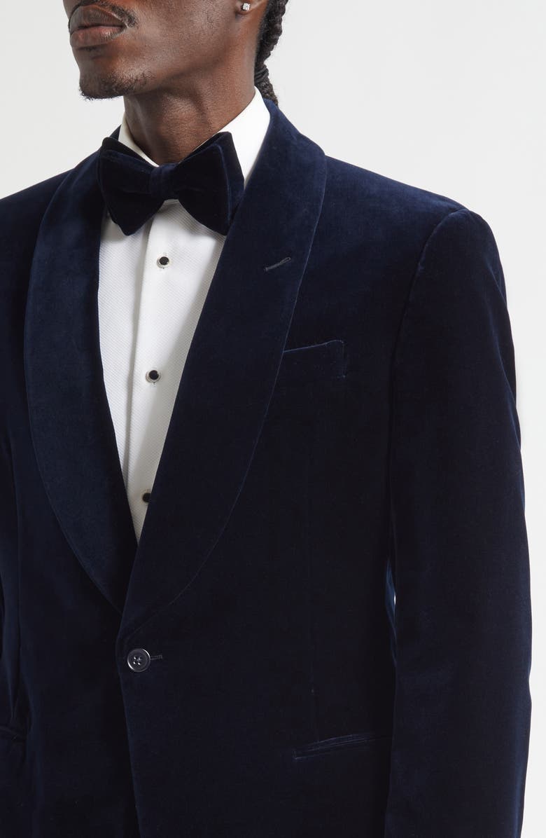 Ralph Lauren Purple Label Classic Velveteen Dinner Jacket, Alternate, color, Navy
