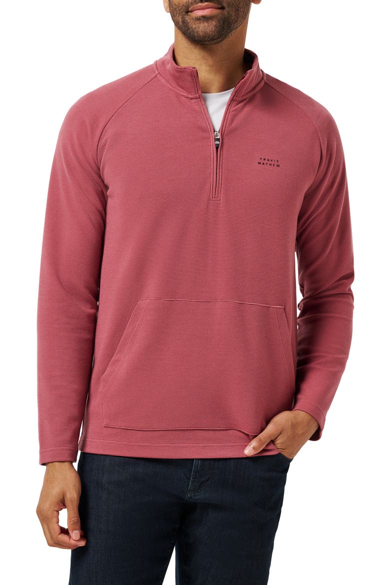 Thermal Quarter Zip Pullover, Main, color, ROAN ROUGE