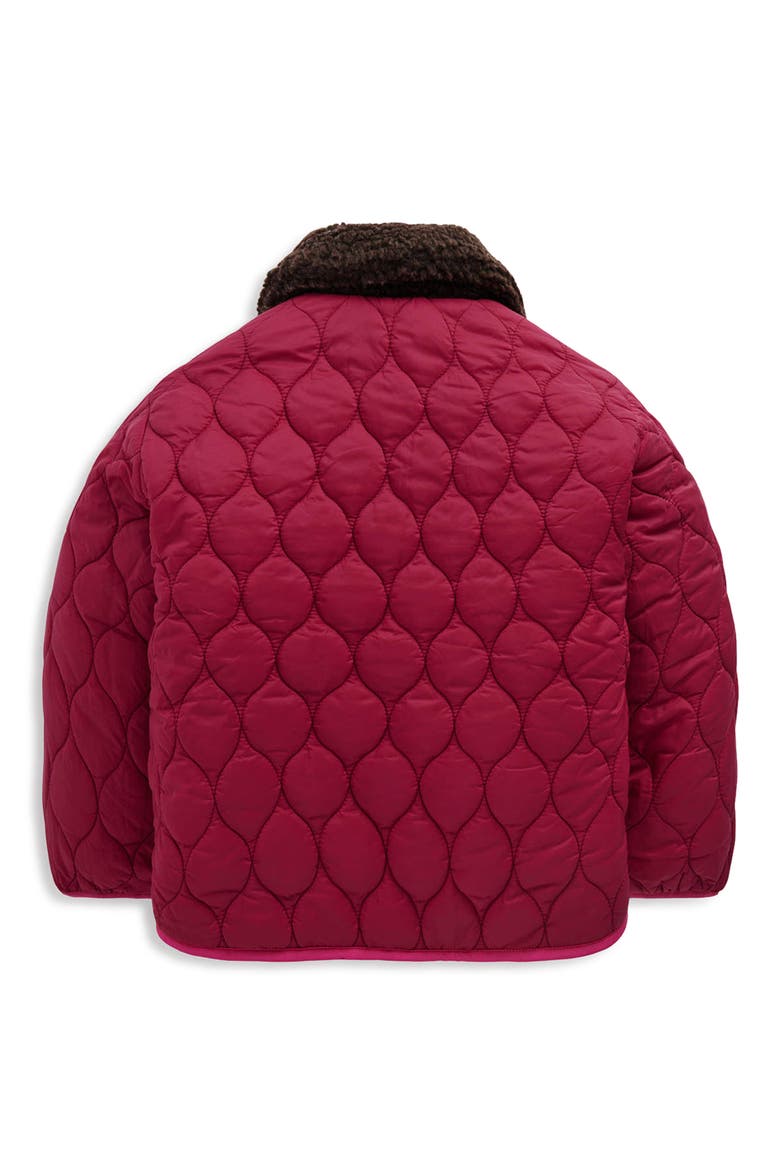 Kids' Reversible Quilted Borg Jacket, Alternate, color, LEOPARD MULTI