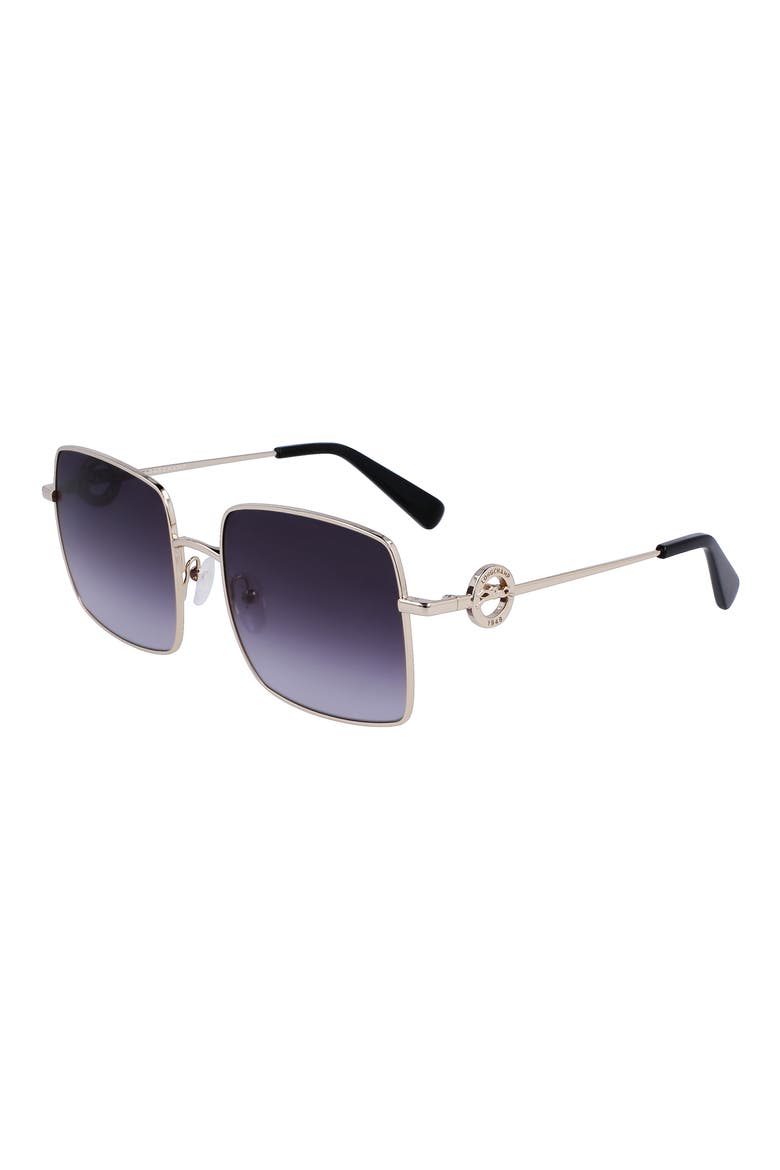 Medallion 55mm Gradient Square Sunglasses, Alternate, color, GOLD/ GRADIENT GREY