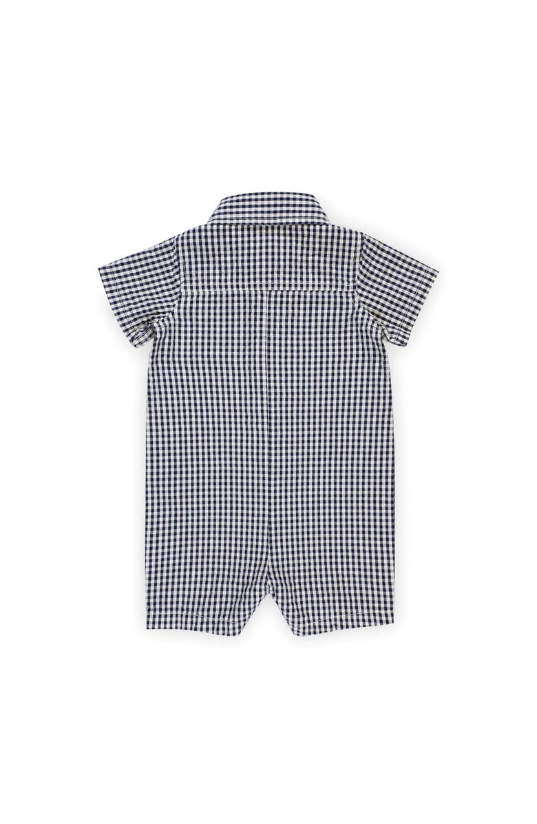 Hope & Henry Baby Seersucker Button Front Romper, Infant, Alternate, color,