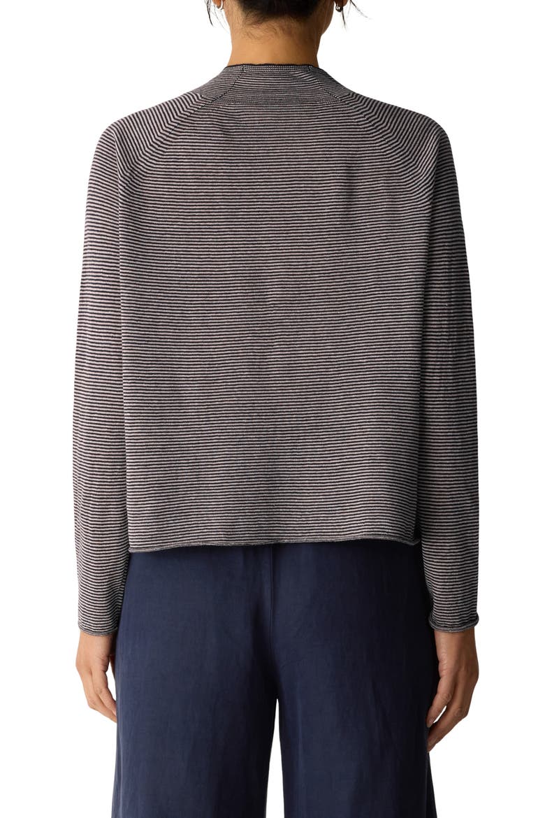 Organic Linen & Organic Cotton Cardigan, Alternate, color, INK