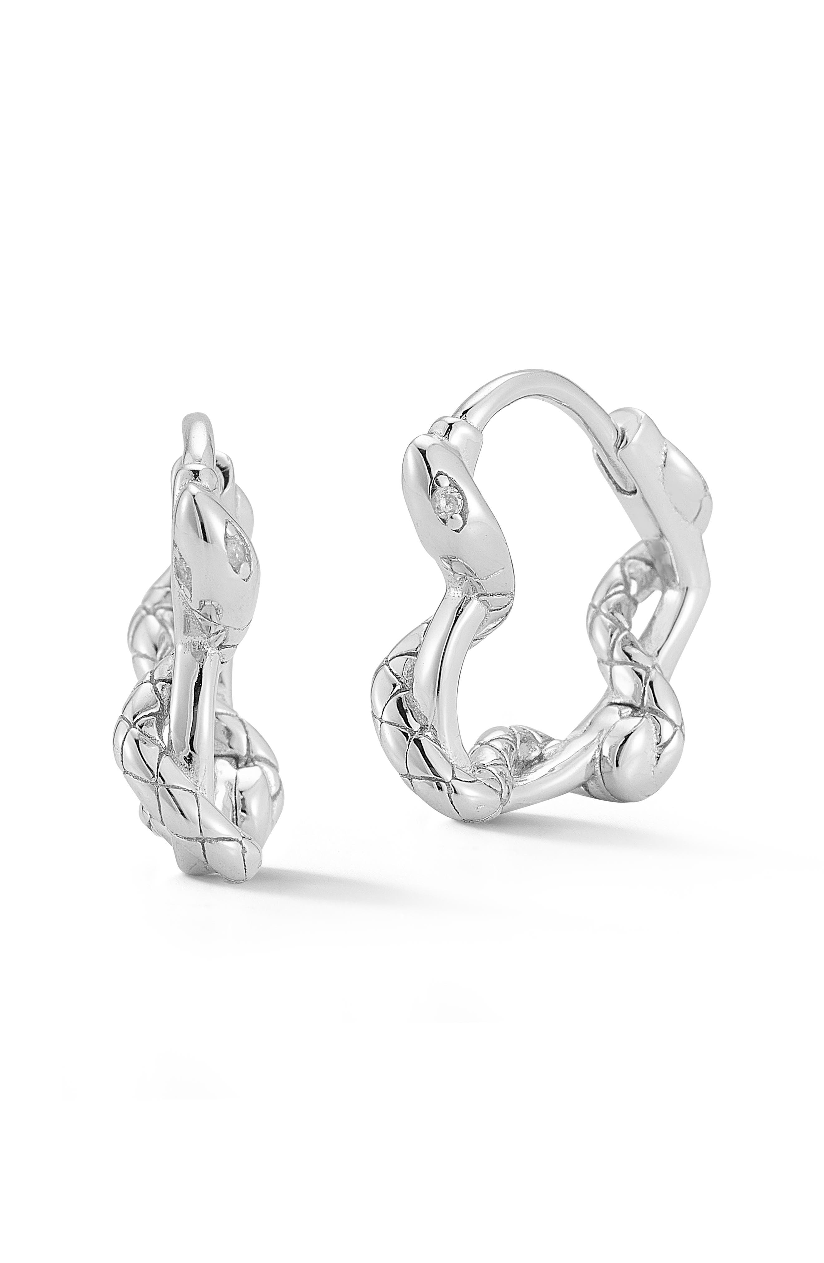 GLAZE JEWELRY Heart Snake Huggie Hoop Earrings