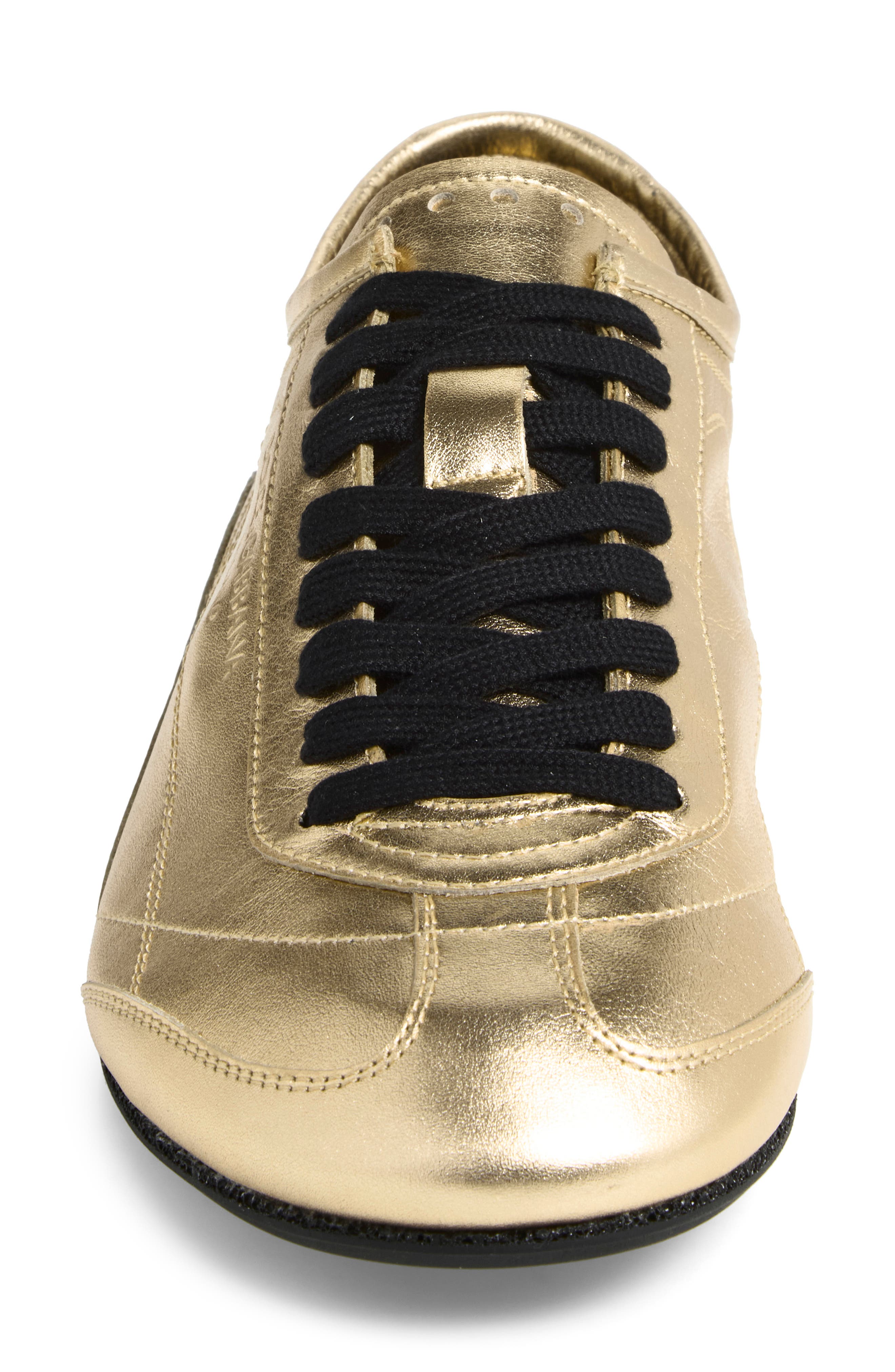Leather Sneaker, Alternate, color, ORO BRILLANTE