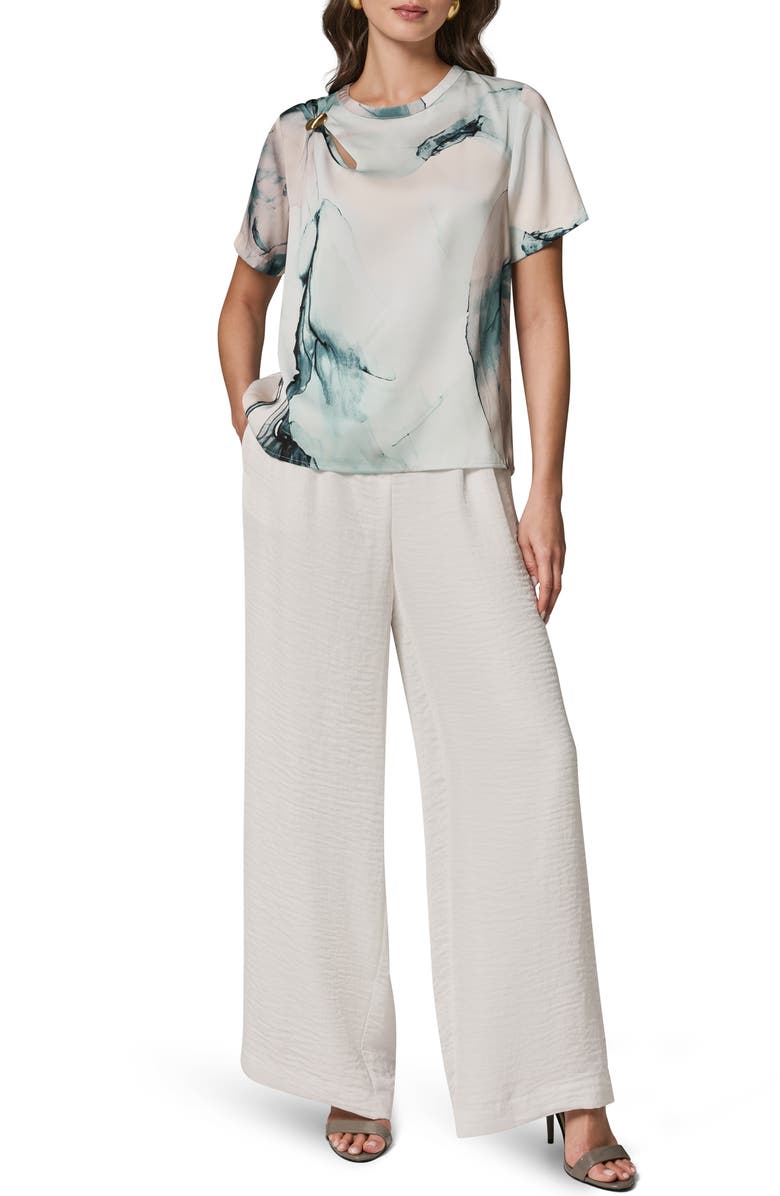 Donna Karan New York Hardware Detail Short Sleeve Top, Alternate, color, 