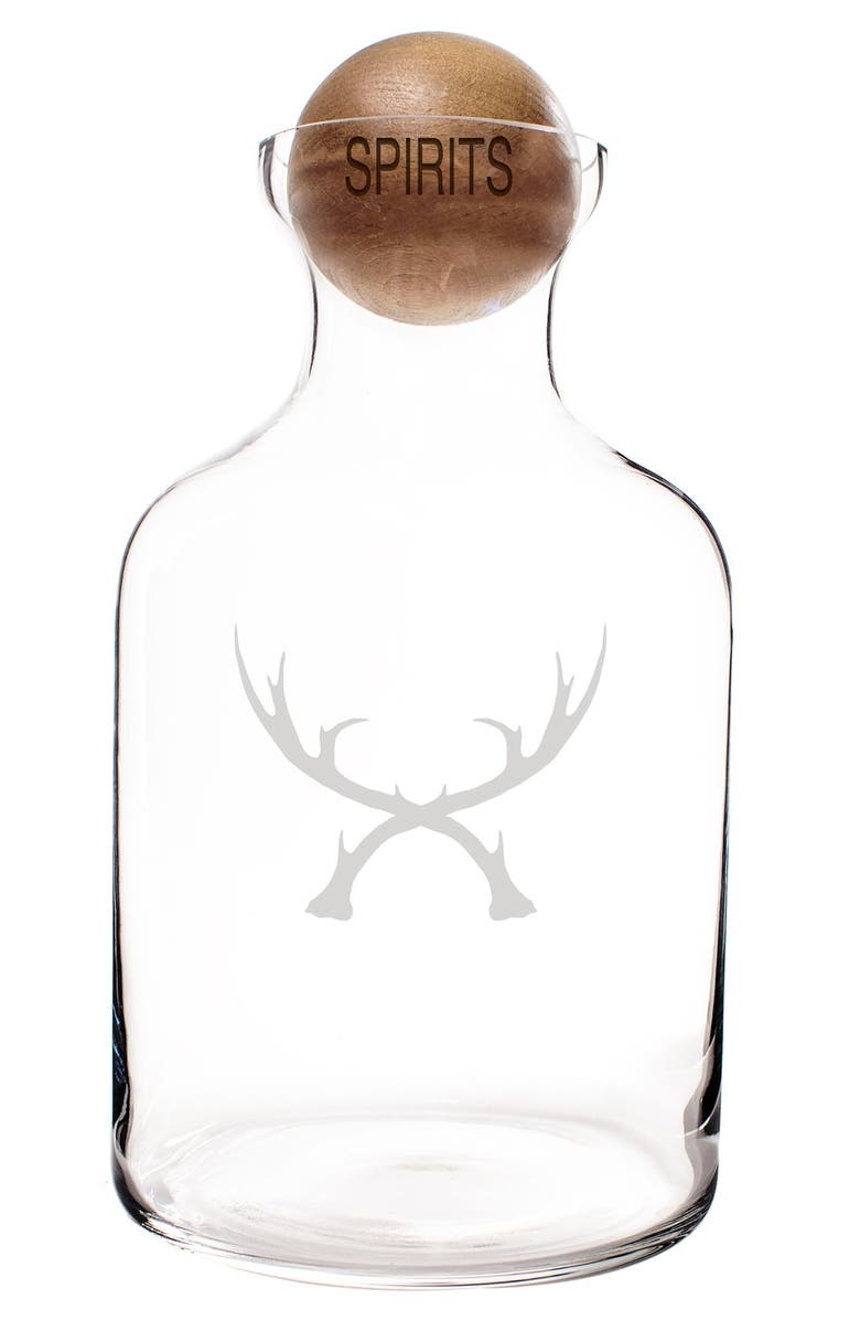 Cathy's Concepts 'Antlers' Glass Decanter & Wood Stopper, Alternate, color,