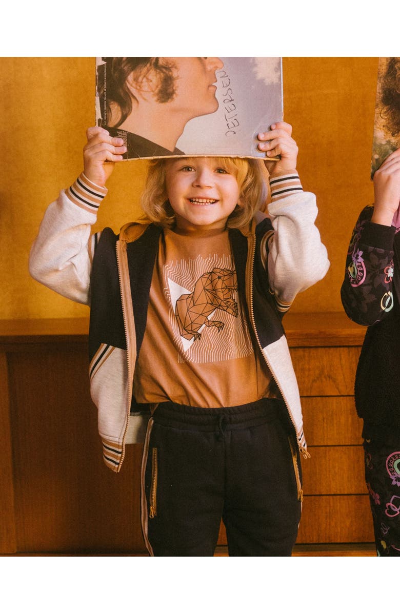 Deux par Deux Boy's Long-Sleeve T-Shirt With Print Caramel, Alternate, color, 