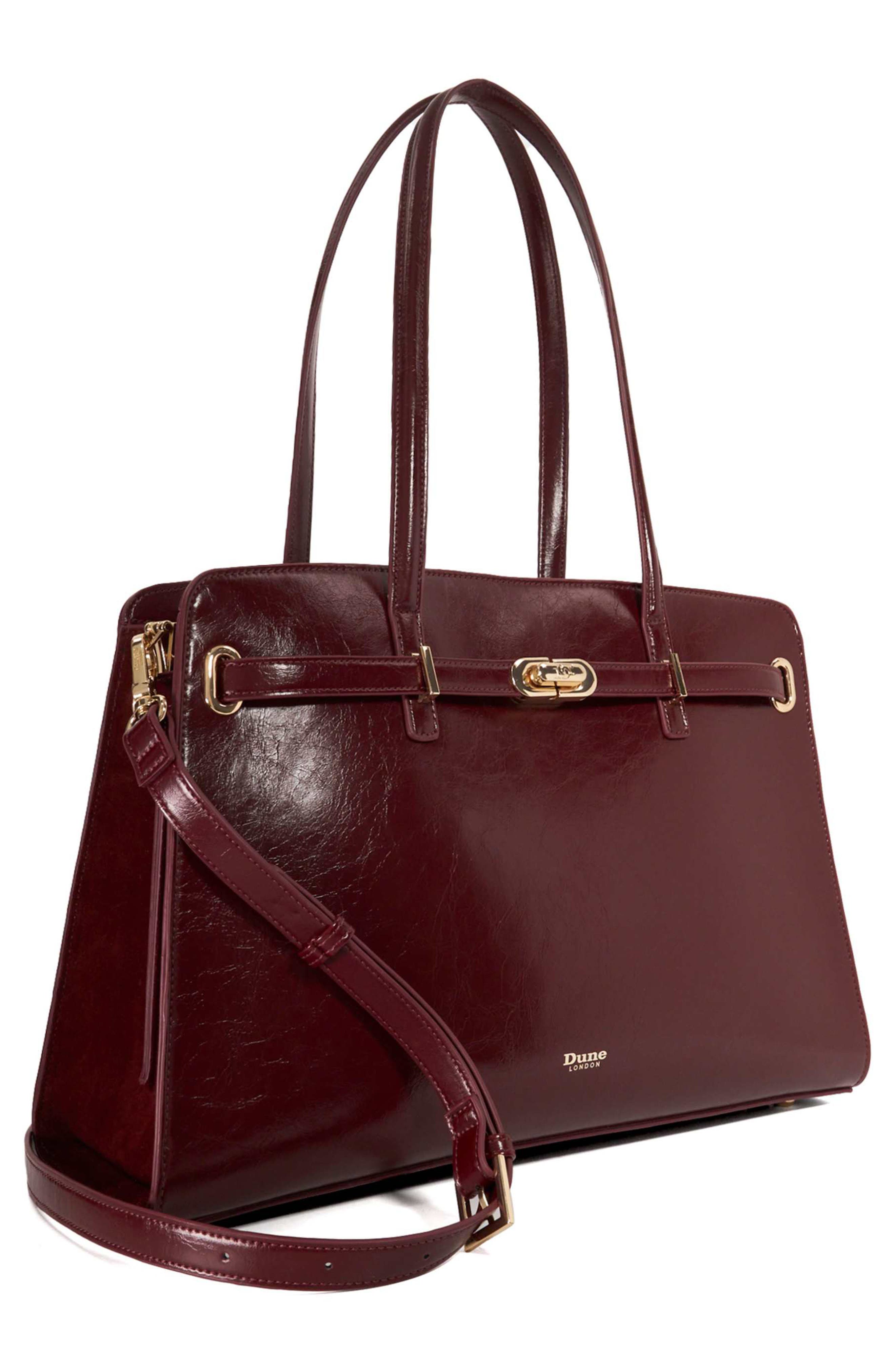 Dune London Define Tote, Alternate, color, Burgundy