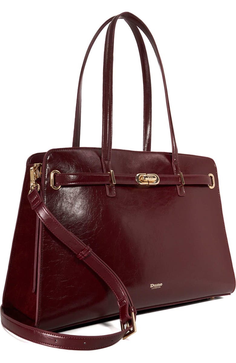 Dune London Define Tote, Alternate, color, Burgundy