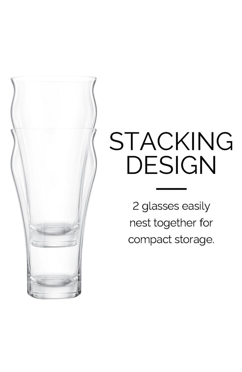 FINAL TOUCH Brewhouse Beer Glass - Set of 4 - 17 oz, Alternate, color, Clear