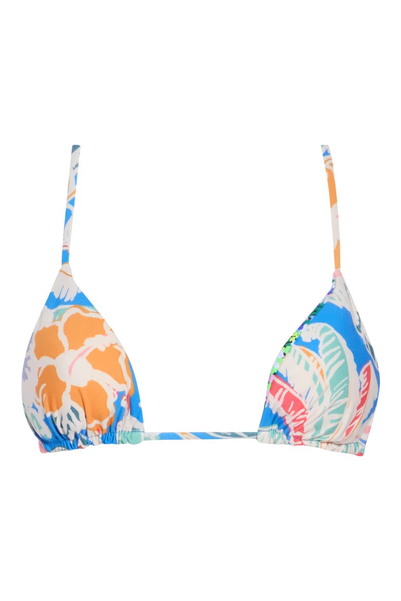 Balmy Floral Triangle Bikini Top, Main, color, BLUE