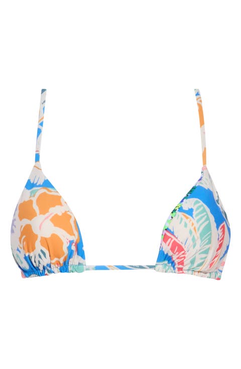 Balmy Floral Triangle Bikini Top