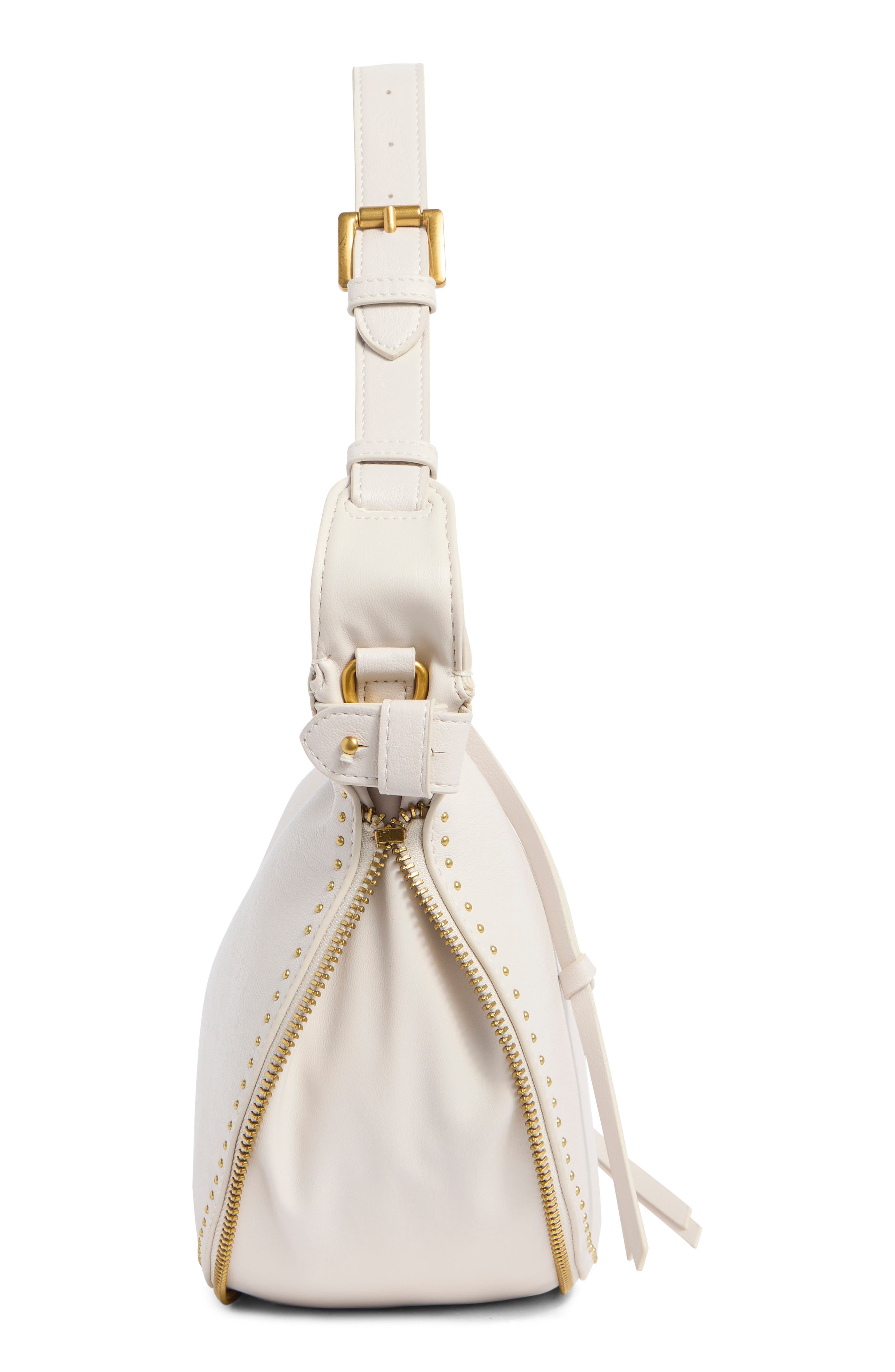 Steve Madden Ally Studded Shoulder Bag, Alternate, color, Chalk