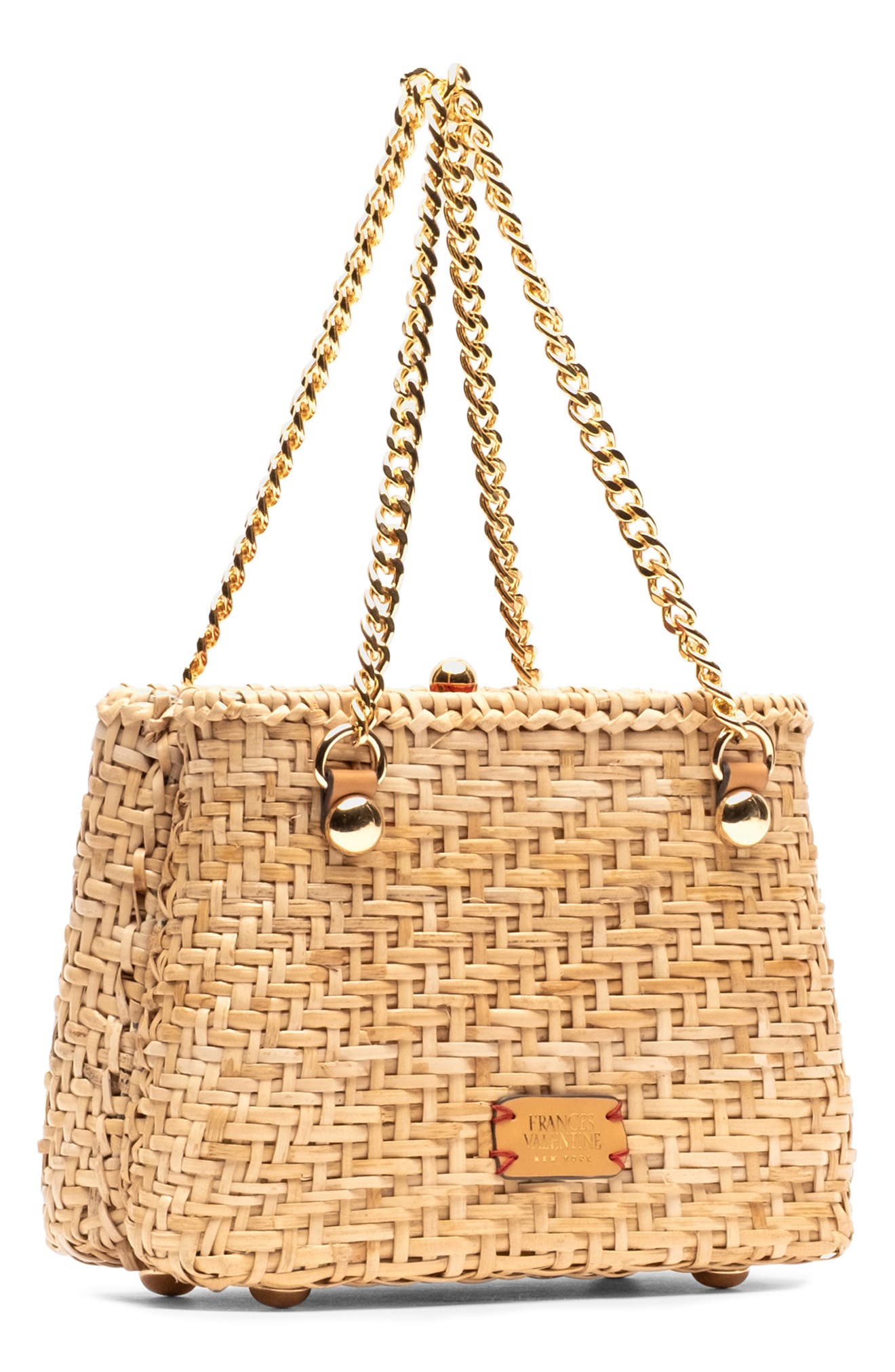 Frances Valentine Butterscotch Wicker Basket Shoulder Bag, Alternate, color, Toast