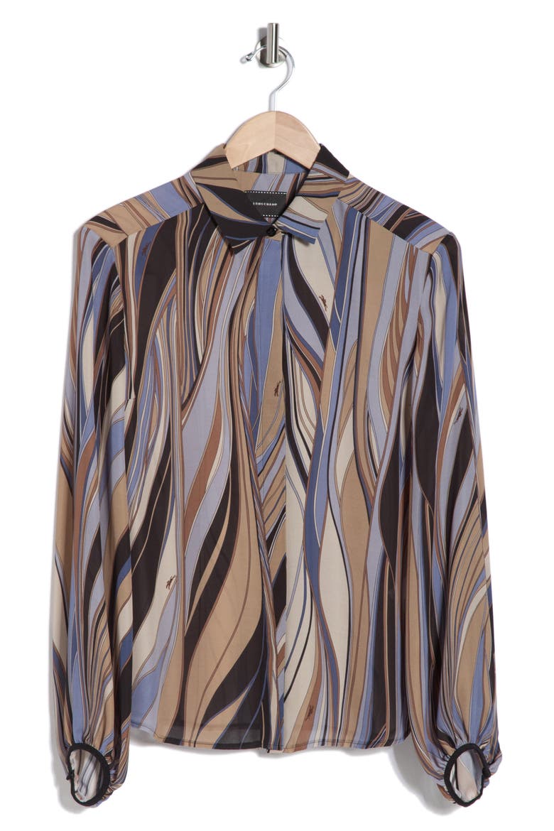 Long Sleeve Woven Top, Alternate, color, CLOUD BLUE