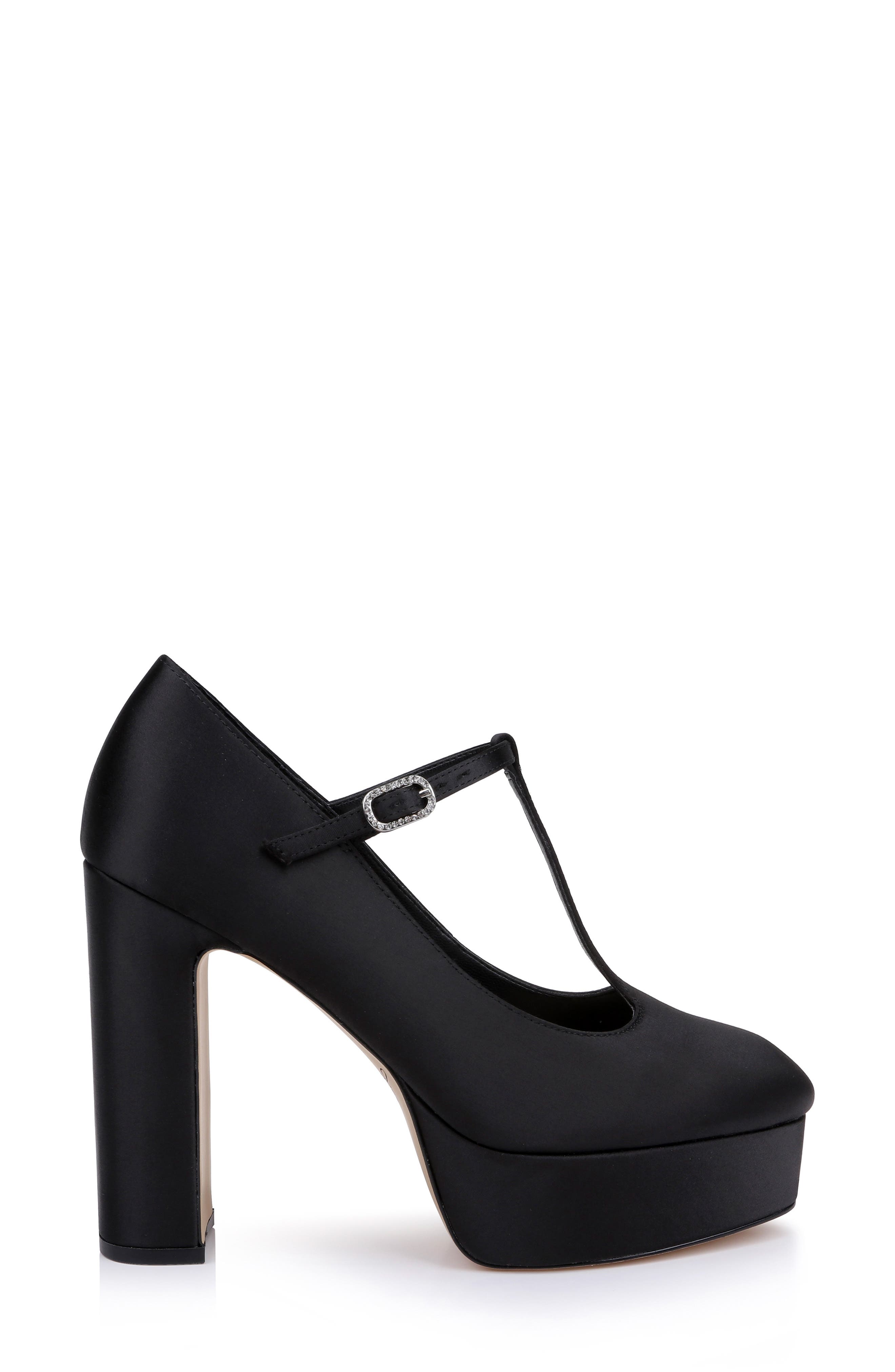 Banks T-Strap Platform Pump, Alternate, color, BLACK SATIN