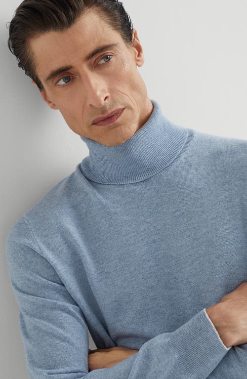 Brunello Cucinelli Cashmere Rollneck Sweater In Blue