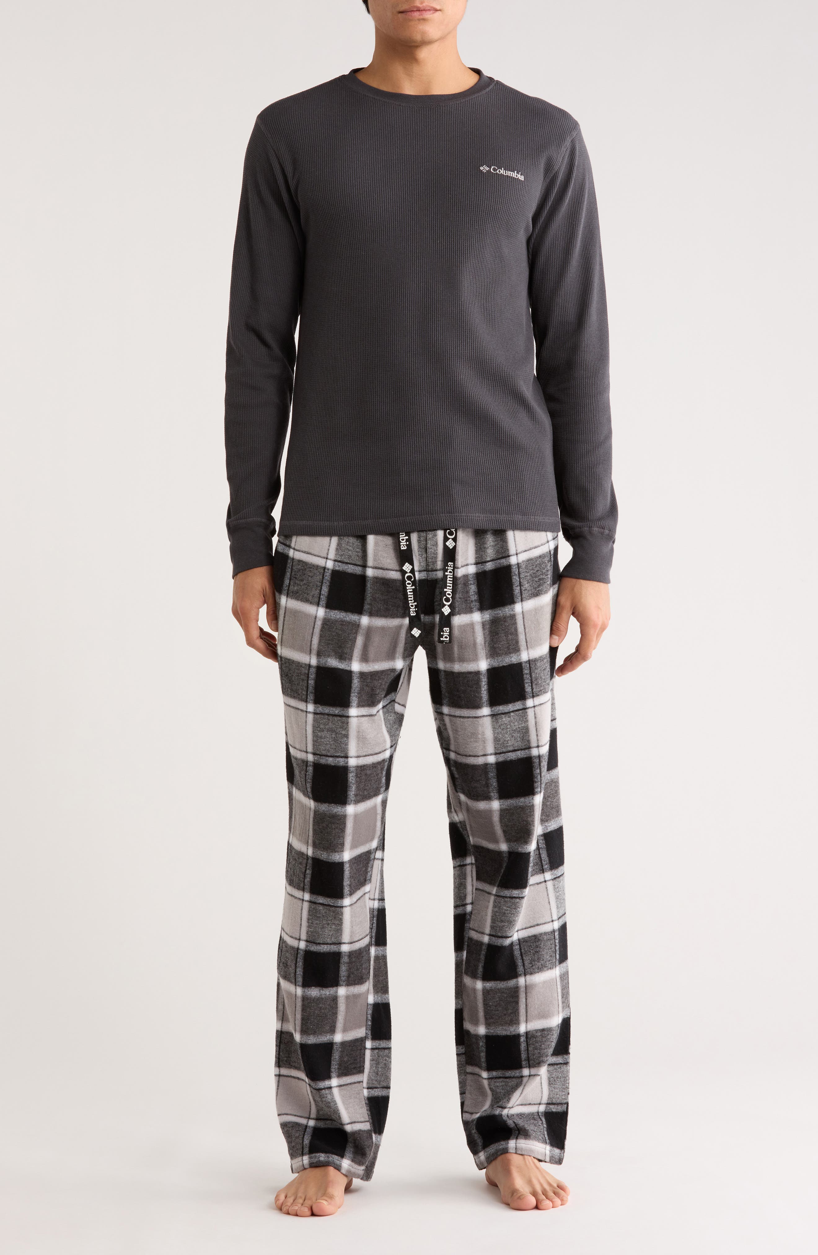 Columbia Long Sleeve Thermal Shirt & Plaid Flannel Pants Pajamas
