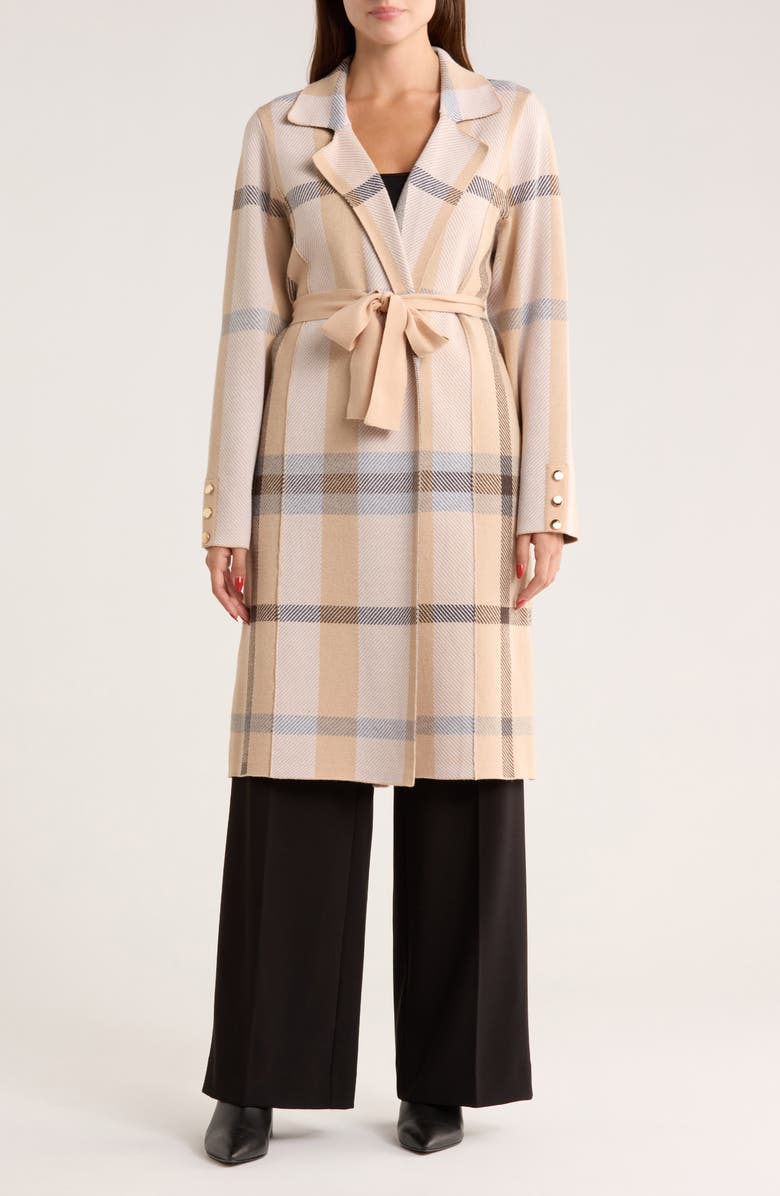 BY DESIGN Nala Plaid Wrap Coatigan, Main, color, Nala Plaid