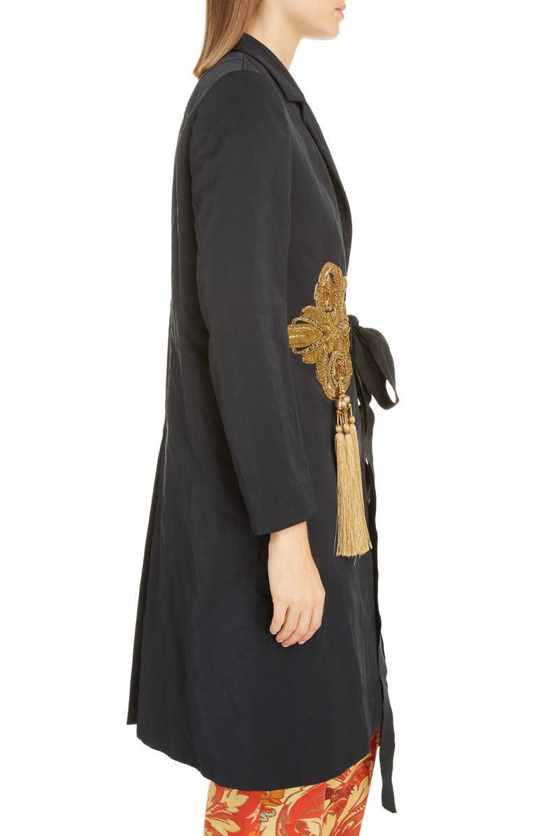 Dries Van Noten Richy Embroidered Tassel Cotton Blend Jacket, Alternate, color, 