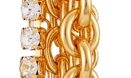 Guess Crystal Chain Drop Earrings In Gold
