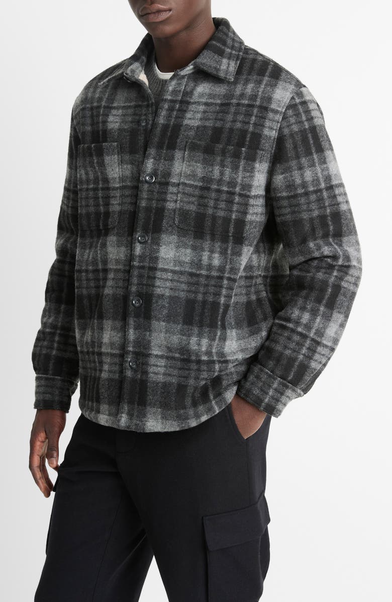 Vince Plaid Fleece Lined Shirt Jacket, Main, color,