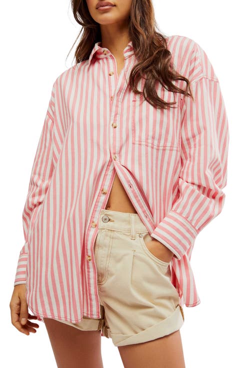Freddie Stripe Oversize Button-Up Shirt