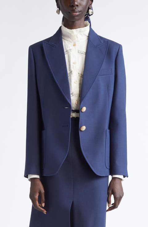 ジャケット VALENTINO Valentino Garavani 'Solid' Blazer Valentino Garavani - Single-breasted two-button jacket blue