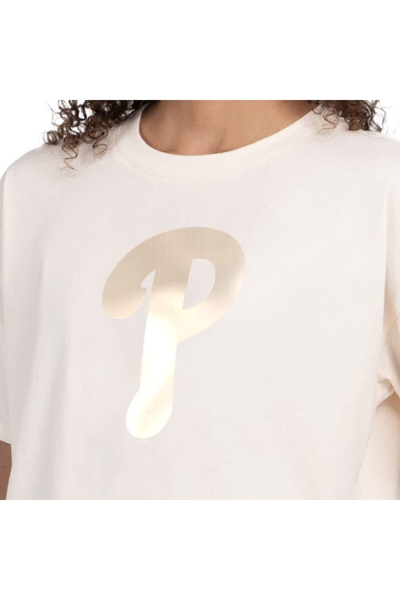 Women's Starter Cream Philadelphia Phillies Pastels Boxy Cropped T-Shirt, Alternate, color, Cream