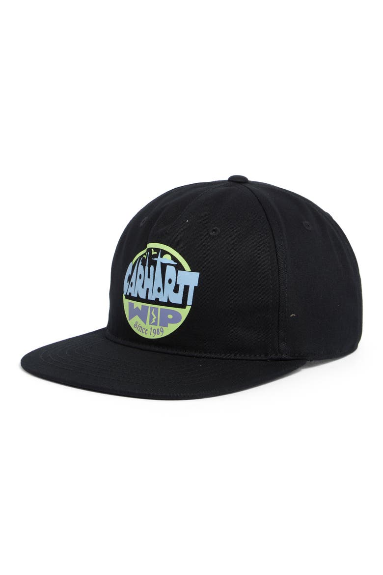 Luggage Label Cotton Twill Ball Cap, Main, color, BLACK