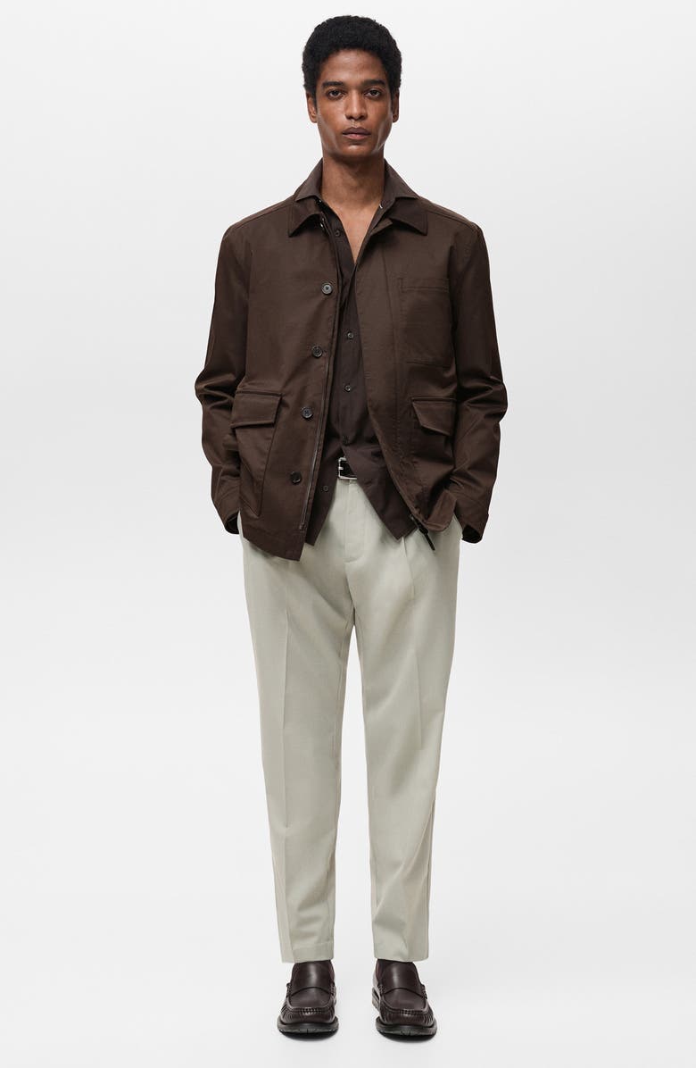 MANGO Essentials Water Repellent Cotton Blend Jacket, Alternate, color,