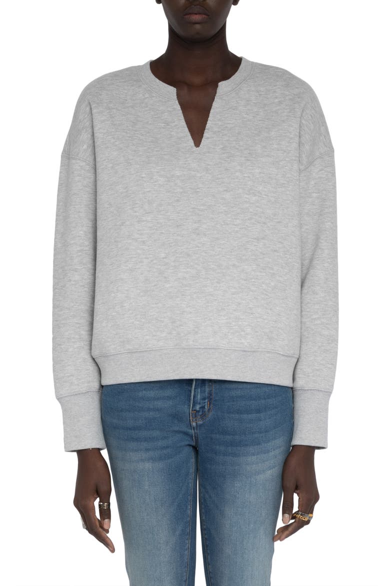 Olive Graphic Cotton Blend Sweatshirt, Main, color, GRIS CHINE CLAI