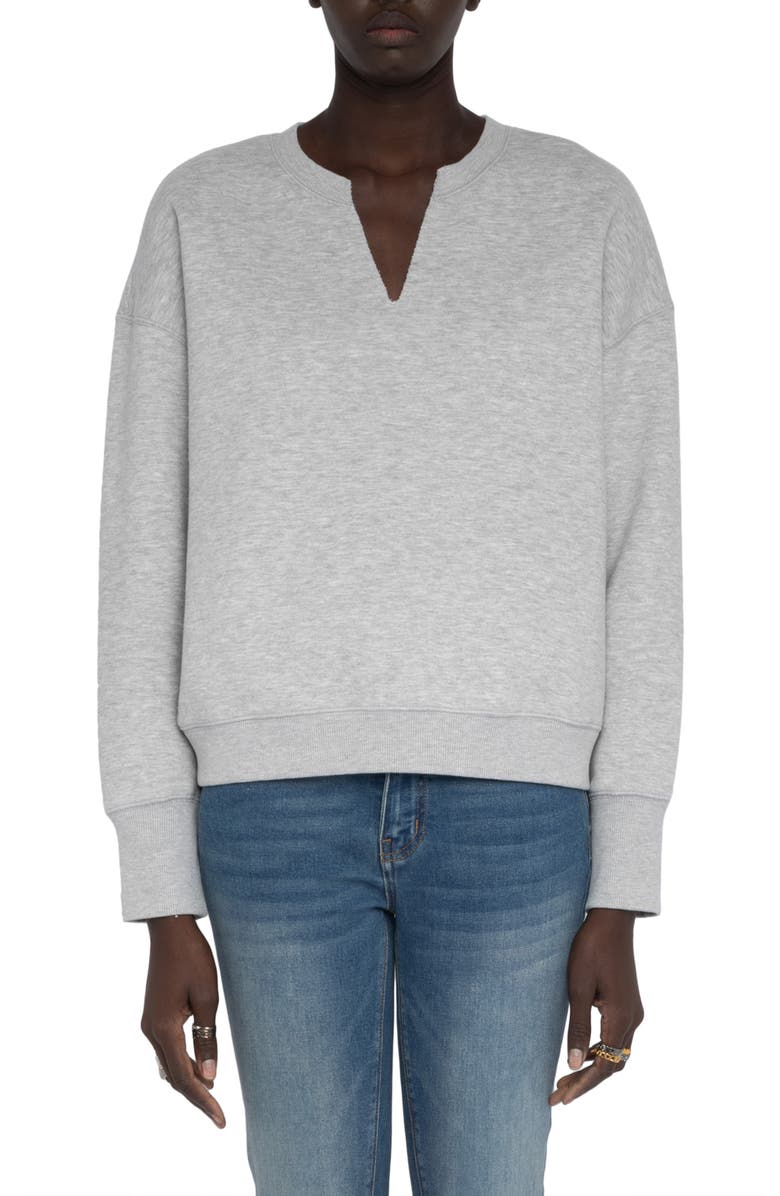 Zadig & Voltaire Olive Graphic Cotton Blend Sweatshirt, Main, color, Gris Chine Clai