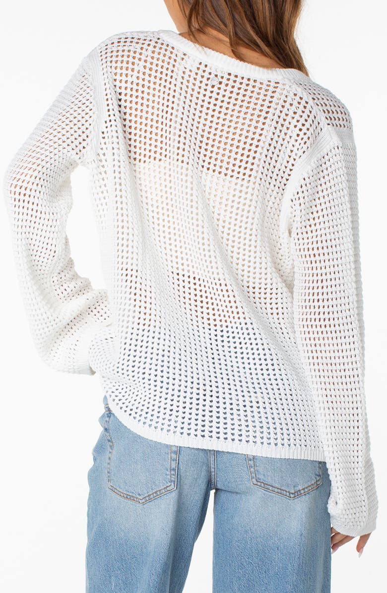 Roxy Summer Nights Open Knit V-Neck Top, Alternate, color, 