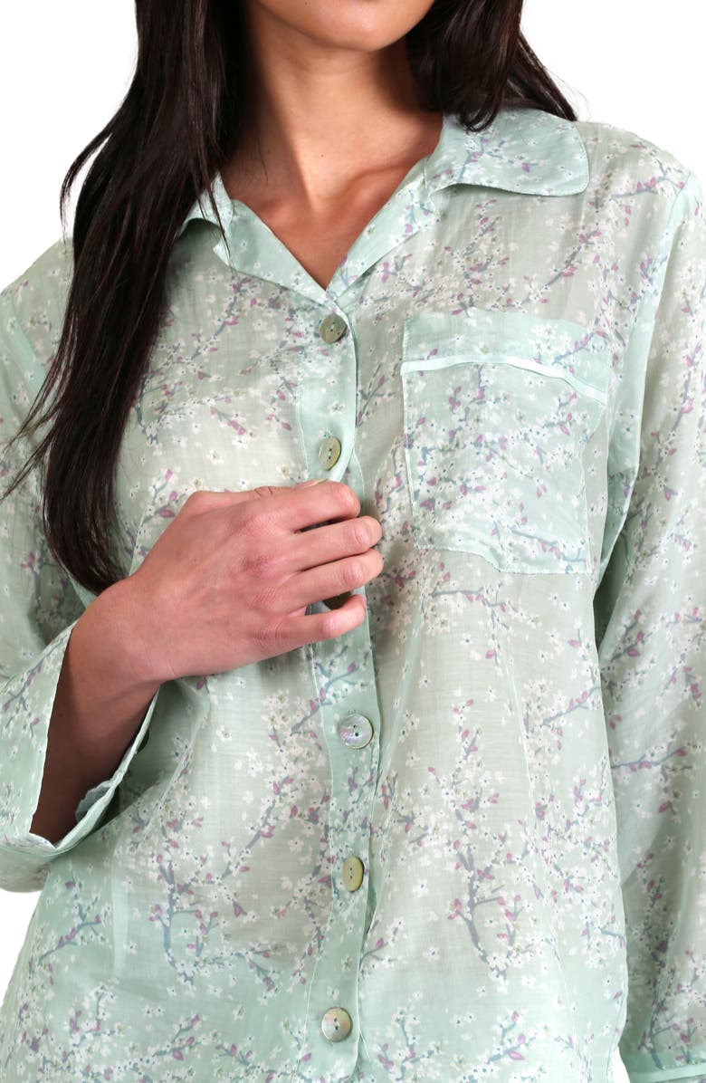 Papinelle Cheri Blossom Cotton & Silk Pajamas, Alternate, color,