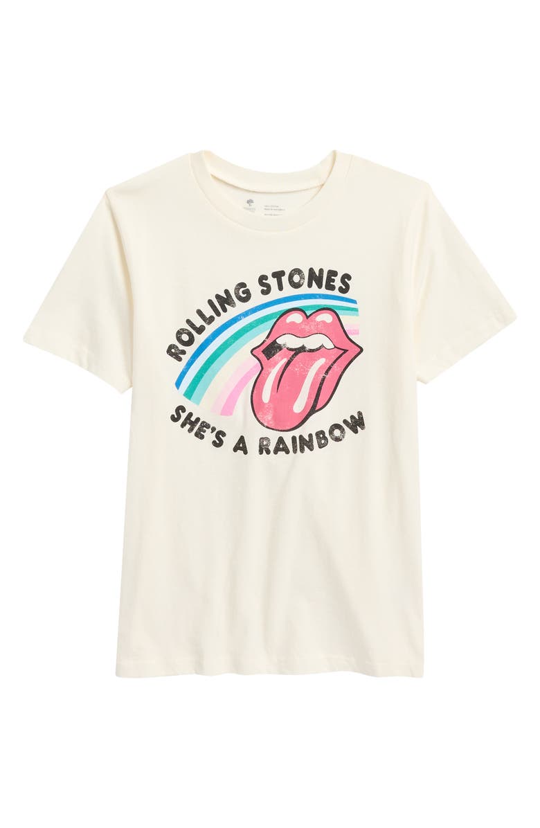 Tucker + Tate Kids' Kiss Graphic T-Shirt, Main, color, Ivory Rolling Stones Rainbow
