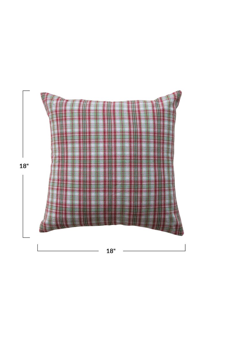 Artisan Plaid Woven Cotton Pillow, Alternate, color, Multicolor