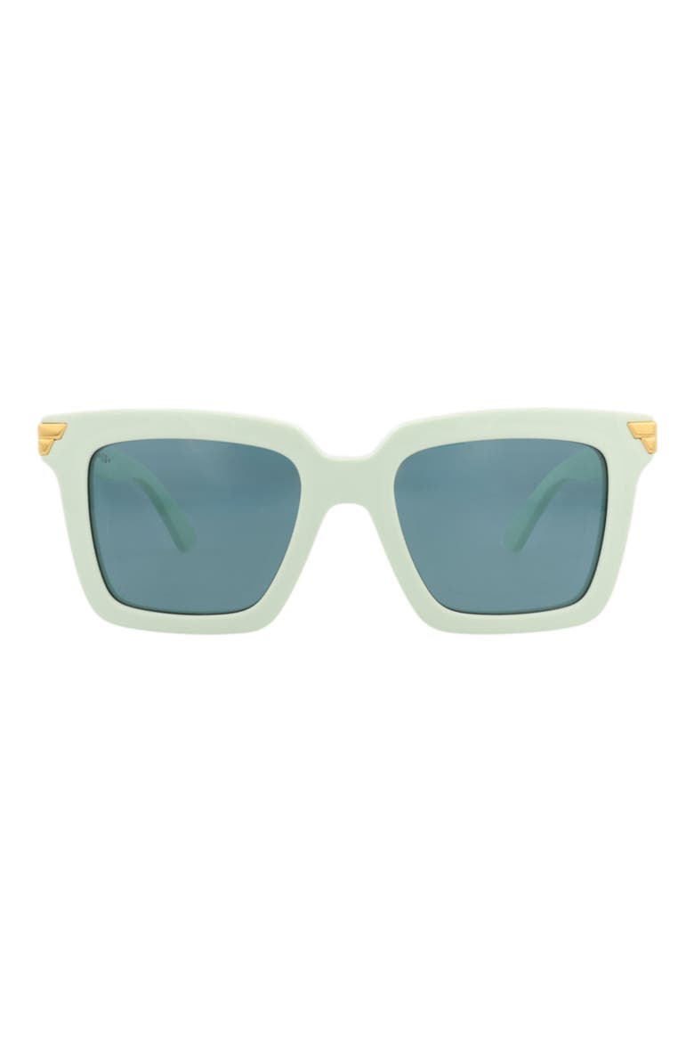 53mm Polarized Square Sunglasses, Main, color, GREEN GREEN GREEN