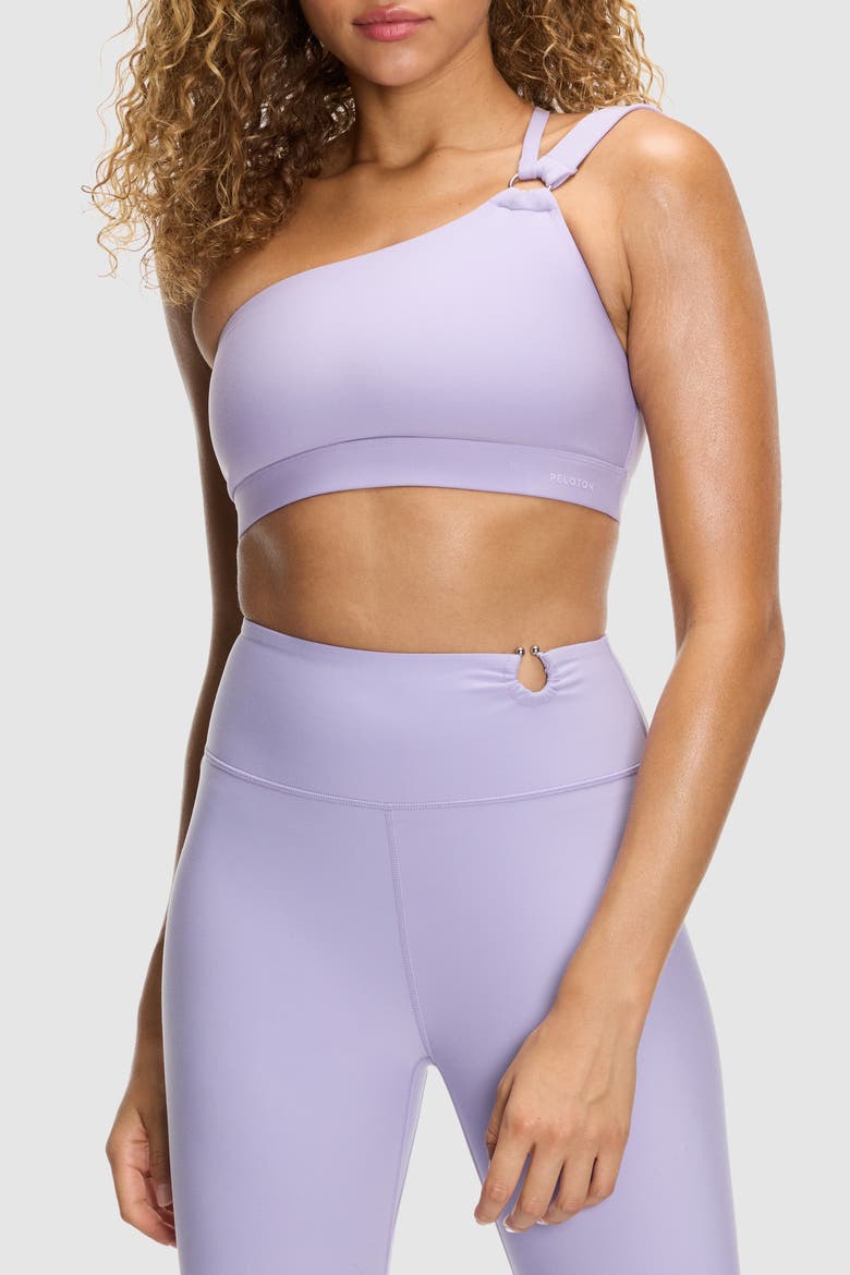 Cadent O-Ring One Shoulder Bra, Main, color, Lilac