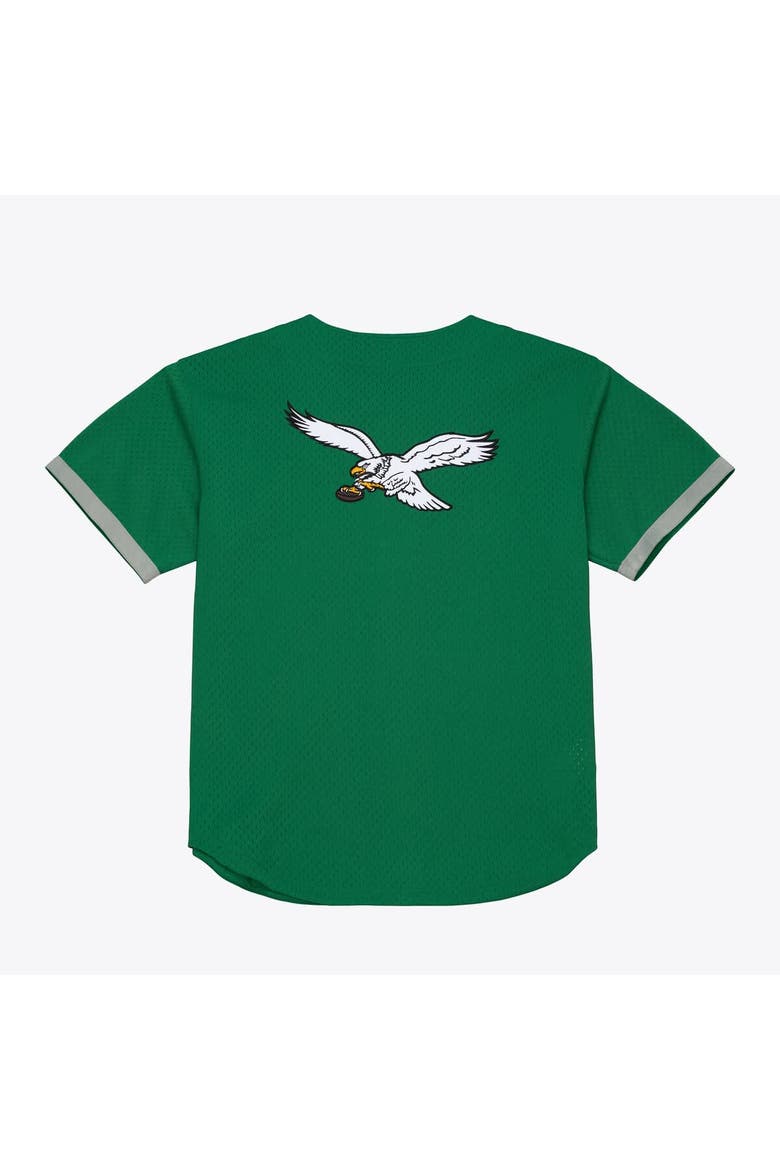 Men's Mitchell & Ness  Kelly Green Philadelphia Eagles Head Coach Mesh Full-Button Fashion Jersey, Alternate, color, Kelly Green