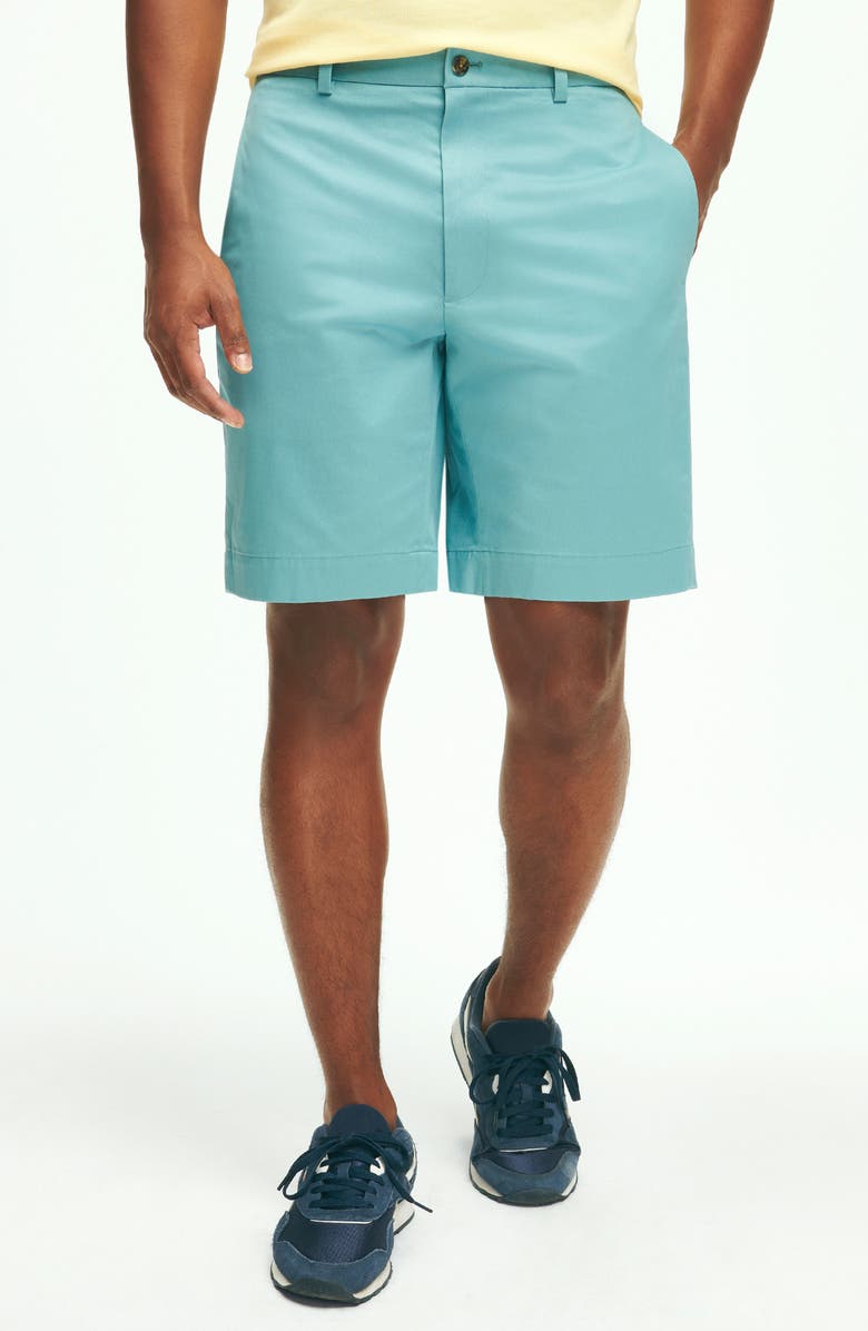 Brooks Brothers Flat Front Stretch Chino Shorts, Main, color,