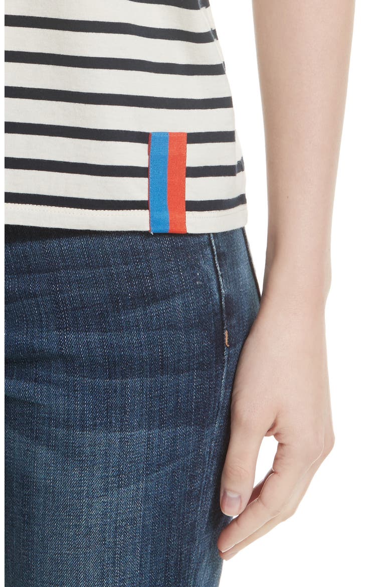 The Modern Stripe Cotton Tee, Alternate, color, CREAM/ NAVY