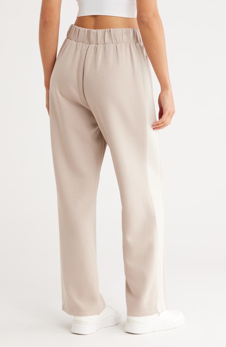 Z by Zella Whisper Knit Colorblock Pants, Alternate, color, Tan Thread- Grey Moonbeam