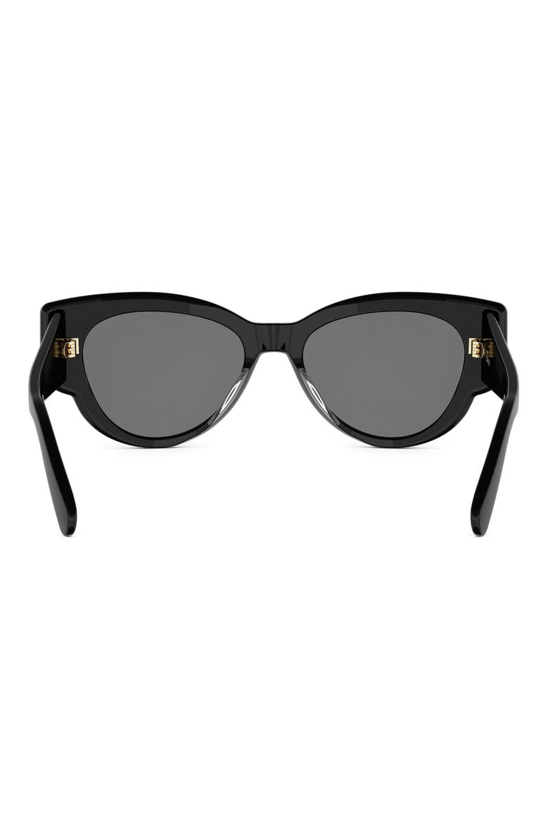 'DiorLuckyCharms B1I 53mm Butterfly Sunglasses, Alternate, color, SHINY BLACK / SMOKE