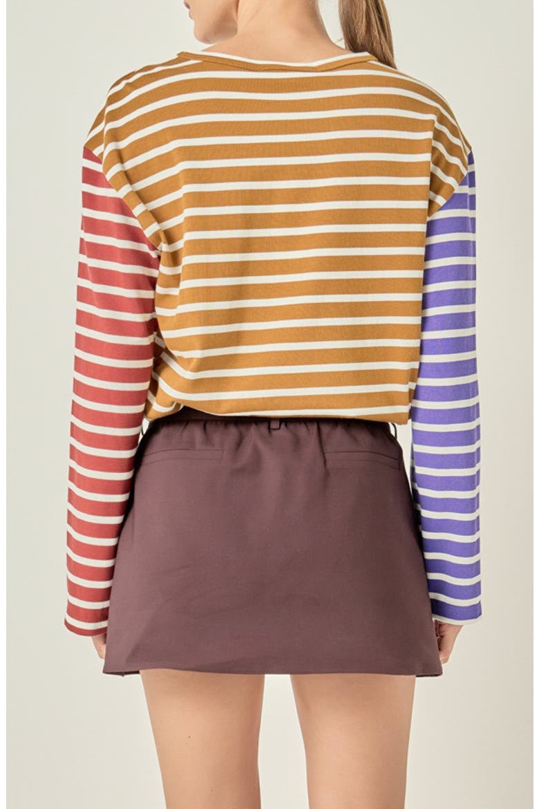 Stripe Colorblock Top, Alternate, color, COPPER MULTI