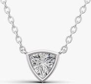 SEREIA OFFICIAL 14K Gold 1 ct Lab Grown Trillion Shape Diamond Bezel Pendant